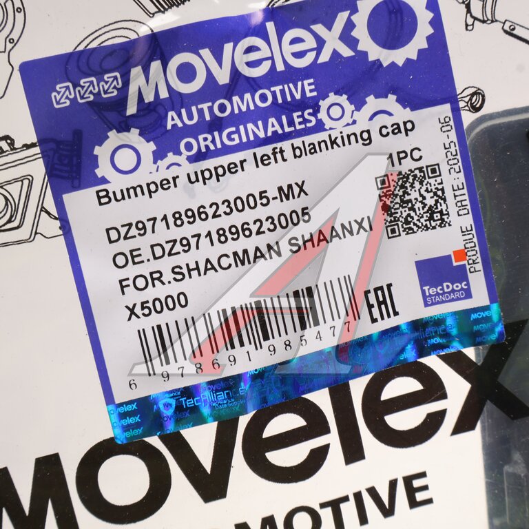 Заглушка SHACMAN SHAANXI X5000 бампера переднего левая верхняя (под покраску) MOVELEX