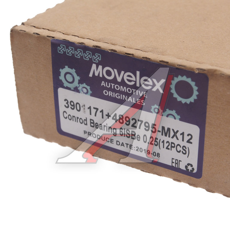 Вкладыши КАМАЗ дв.CUMMINS 6ISBe,6ISDe шатунные d=0.25 комплект на дв. 12шт. MOVELEX