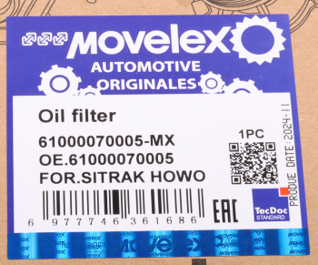 Фильтр масляный SITRAK HOWO дв.WD615,WP10,D10 MOVELEX 10