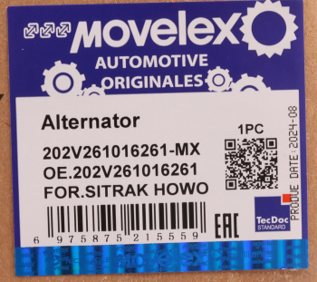 Генератор SITRAK C5H,C7H HOWO T5G,T7H дв.MC11,MC13 (80A) MOVELEX 8